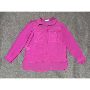 BCBGeneration Women's L Magenta Georgette Blouse